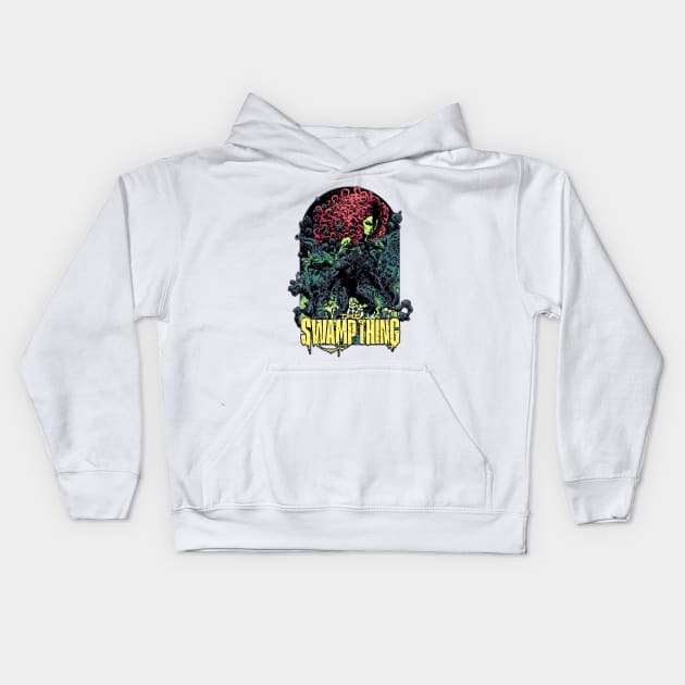 Monster Swamp Thing Kids Hoodie by OrcaDeep